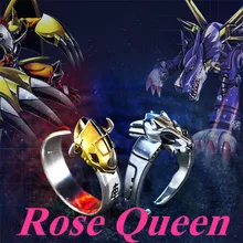 Качество Digimon Приключения MetalGarurum Omegamon 925 Серебряное кольцо Регулируемый 15th Юбилей кольца Регулируемый для бойфренда подарок