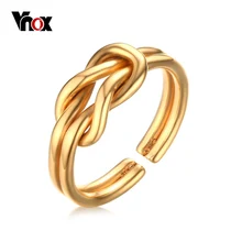 Vnox Infinity Knot Ring Forever Love for Women Girl Wedding & Engagement Jewelry Gold Plated