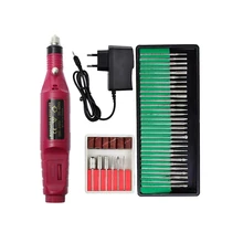 Карманный Электрический шлифовальный мини-станок с двумя комплектами шлифовальных головок полировщик и аксессуары для ногтей