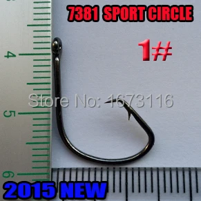 2015NEW V7381 SPORT CIRCLE HOOK size:1# quantily 50pcs | Спорт и развлечения