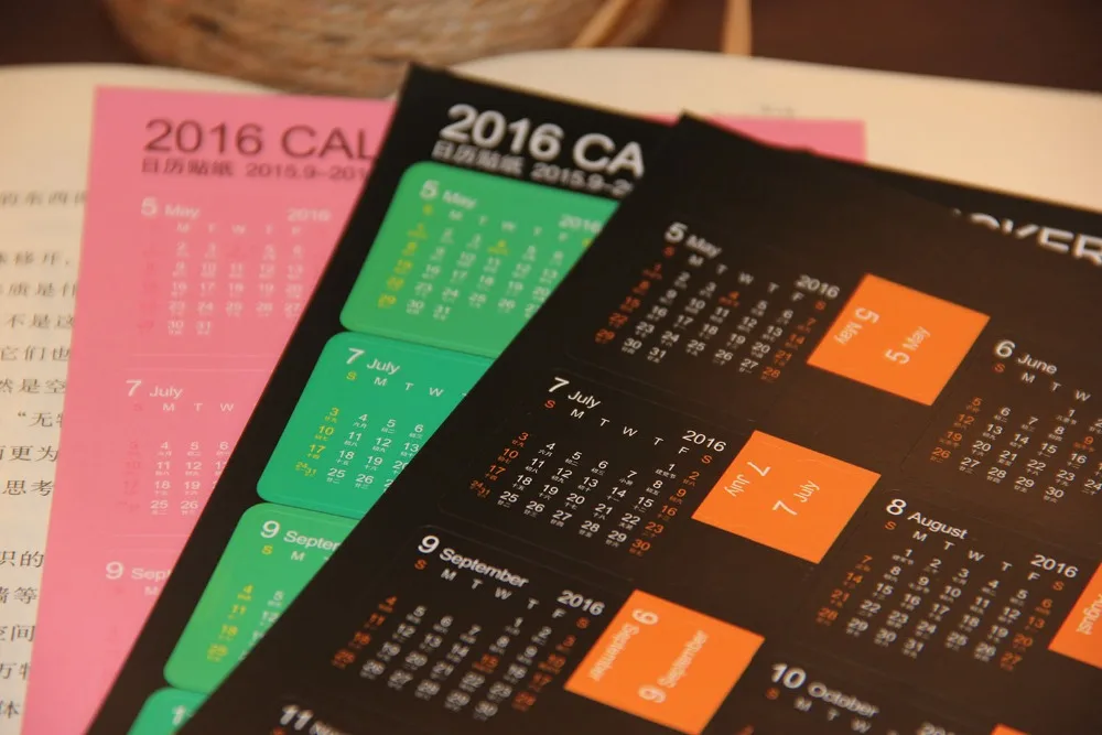 The 2016 annual calendar date stickers stickers index practical multifunctional pastes 2 into 4 color options