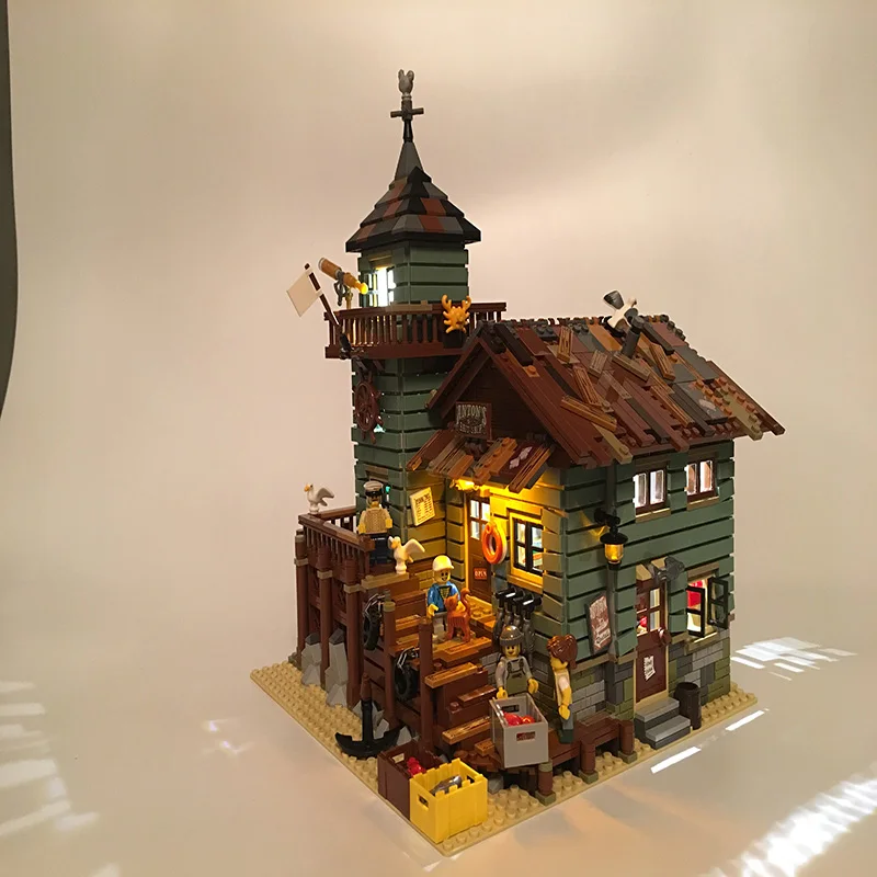 Светодиодный светильник набор для Lego Building City Street 21310 16050 старинных рыболовных