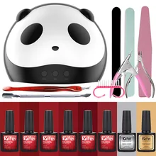 YIFEI 36 Вт УФ-лампа для ногтей УФ-гель маникюрный набор акриловый дизайн ногтей маникюрный Декор наборы базовое верхнее покрытие пилочки для ногтей кисти, наборы для салонов