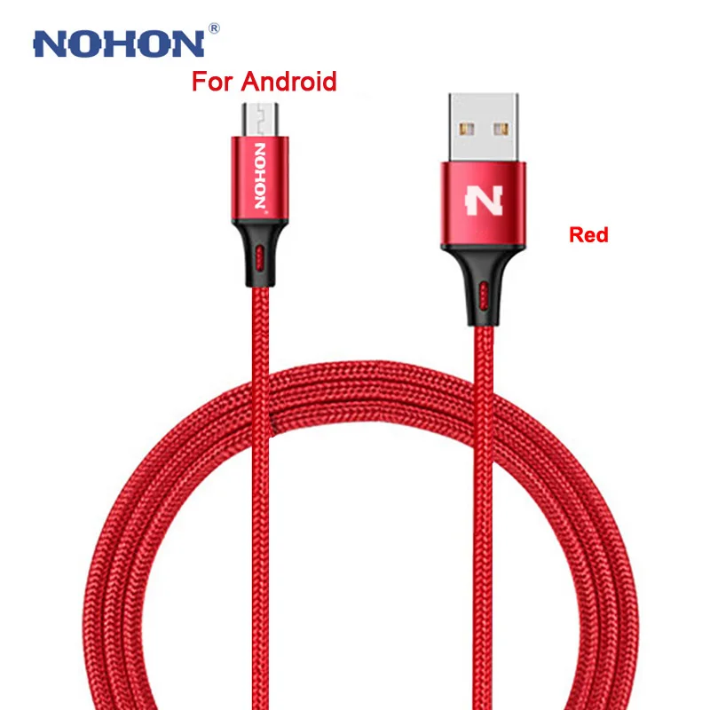 NOHON Mirco USB нейлоновый кабель для samsung Xiaomi LG Quick Charge Mirco USB кабели Android провод для зарядки мобильного телефона шнур для передачи данных 1 м