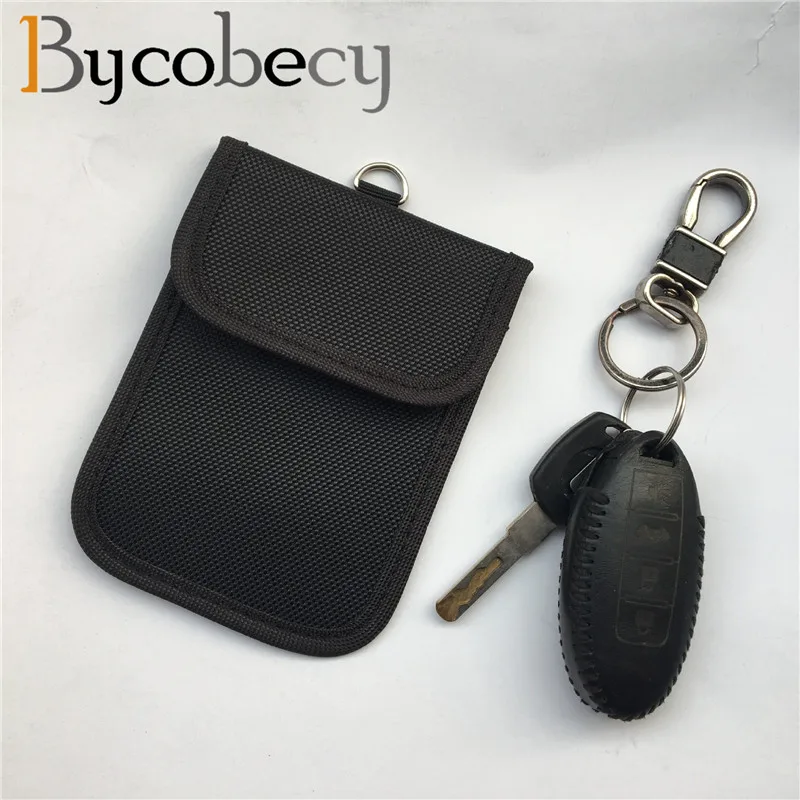 

BYCOBECY New Rfid Anti-lost Key Holder Shield Car Key Bag Mobile Phone Signal Shielding Bag Card Package Keychain Organizer Case