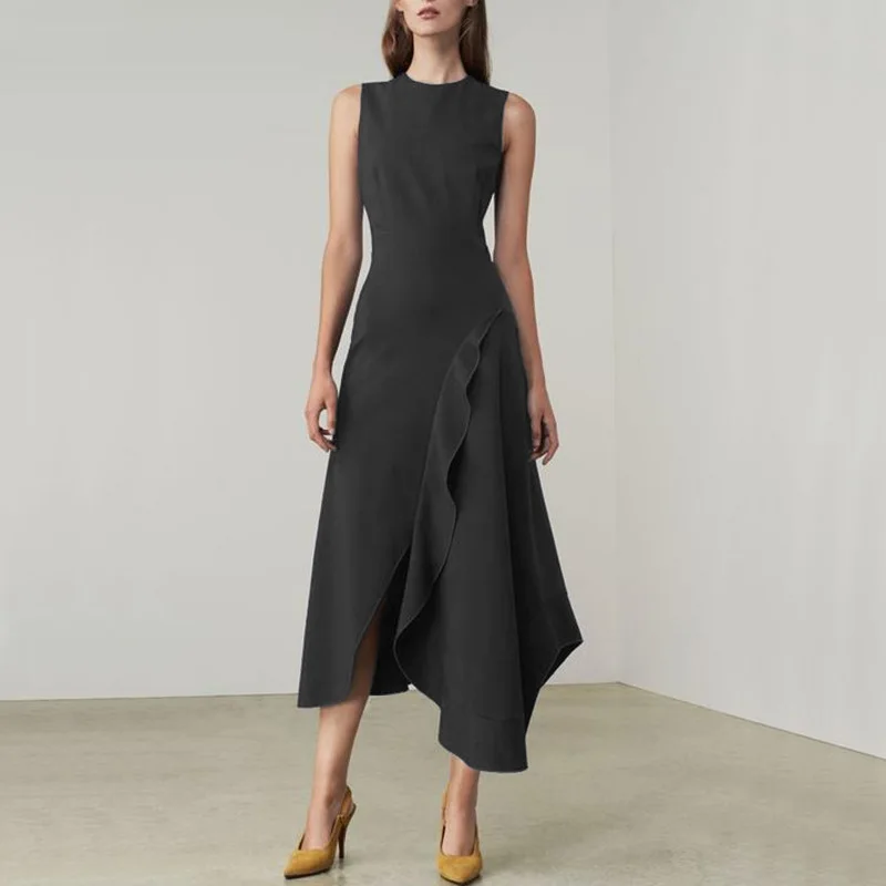 

Women Dress Ladies Cocktail Summer Midi Formal Fashion Party Round Neck Dress