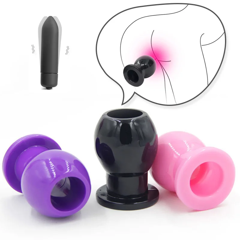 TPE Hollow Anal Plug Prostate Massager G-Spot Stimulator Intimate Goods Erotic Bullet Vibrator Adult Sex Toys | Красота и здоровье