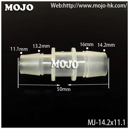 

2019 Free shipping!(20pcs/Lots) MJ-S14.2X11.1 straight-through joint 11.1mm to 14.2mm connector 7/16" to 9/16" pipe fitting