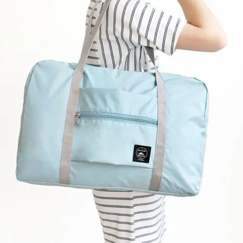 Фирменная Новинка складная дорожная сумка большого размера водонепроницаемая одежда багаж сумка-Органайзер на плечо - Цвет: Синий