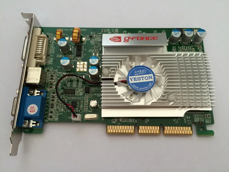Хорошая посылка новая видеокарта nVIDIA GeForce FX5200 AGP 128M VGA/DVI 4x 8x другой FX5500 7600GT| |