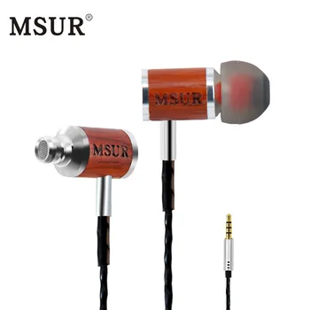 

New Original MSUR C210 3.5mm High Frequency In Ear Earphone HIFI Wooden Earphone Super Bass Noise Isolating for Xiaomi