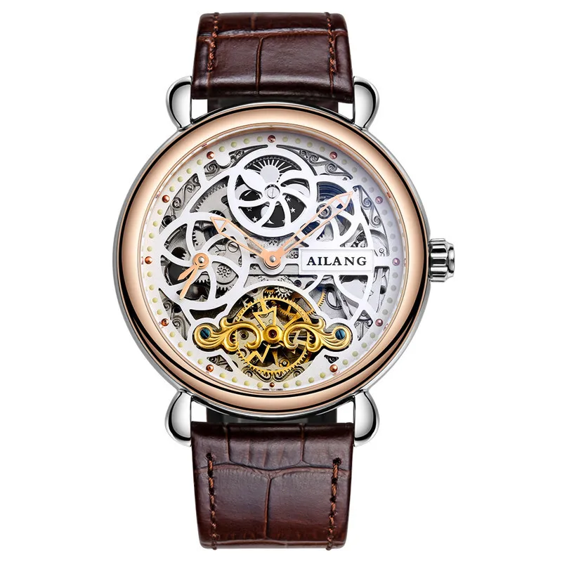 AILANG Skeleton Tourbillon Watch Top luxury brand Men watch Business Wrist watch Mens gift Tourbillon Automatic