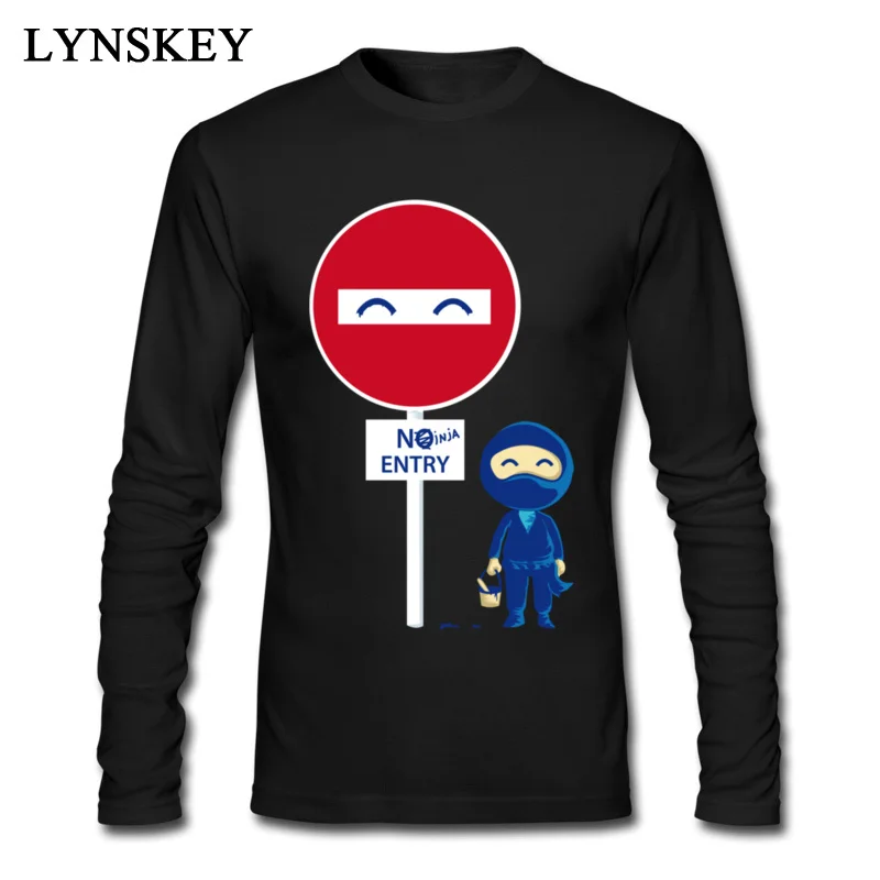 Student Tops T Shirt Dominant Summer T Shirt 100% Cotton Round Collar Long Sleeve Simple Style Like a Ninja Clothing Shirt Like a Ninja black