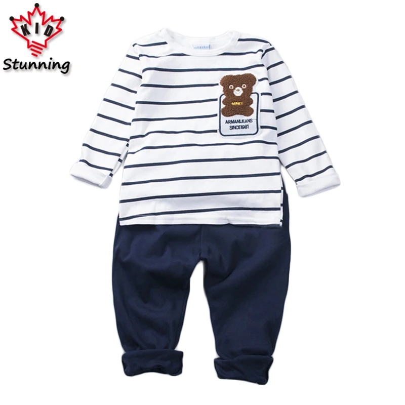 KW Brand Boys Cothes 100 Cotton Boys Clothing Sets Casual Sport Suit 2017 Spring Children