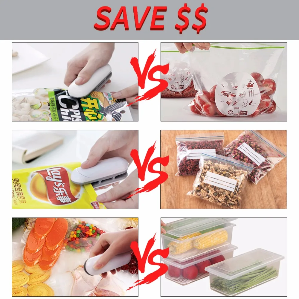 2 In 1 Handheld Bag Heat Sealer Hook Design Perfect for Food & Snack Storage Bag  Cut & Seal Quickly Make Food Fresh (No Batteries Included) (3)