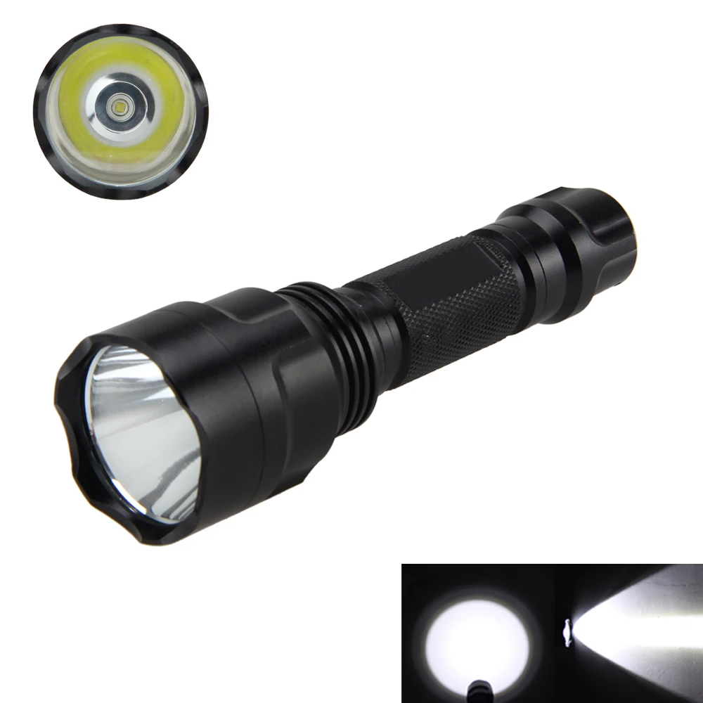 Kopen 1000Lm XML T6 LED Zaklamp Tactische Zaklamp rifle Picatinny Weaver Mount voor de Jacht + 18650 Batterij + Lader