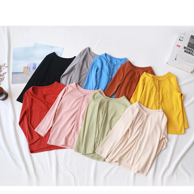 

Free shipping spring 95% cotton sweater jacket solid coat rash guards children baby boy girl clothes 2-8year