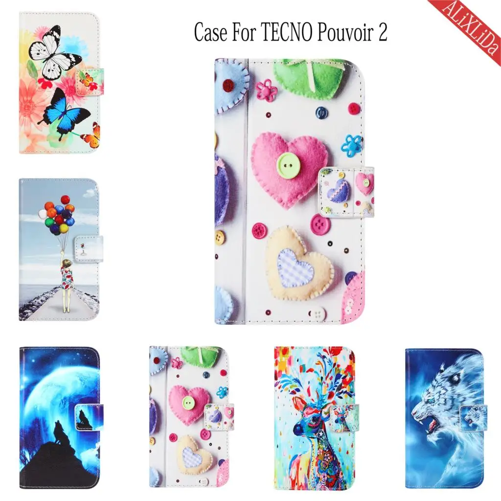 

Case For TECNO Pouvoir 2 Case Fashion Cartoon Pattern High Quality leather protective cover Mobile phone bag