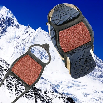 

1 Pair Nail Climbing Accessories Tools Coarse Sand Claw Spikes Ice Road Snow Pavement Shoe Covers Non Skid Double Side Grips