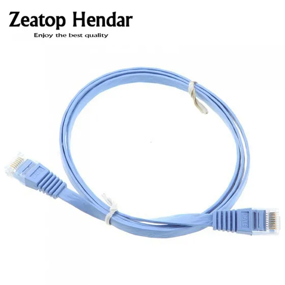 1pcs 1m Cat6 Flat Patch Network Lan Cable Rj45 Connector