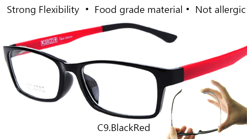 BlackRed IVSTA PC ULTEM, оправа для очков, очки для мужчин, квадратная степень, оптическая оправа для очков, оправа для мужчин, для зрения, близорукость TR - Цвет оправы: BlackRed