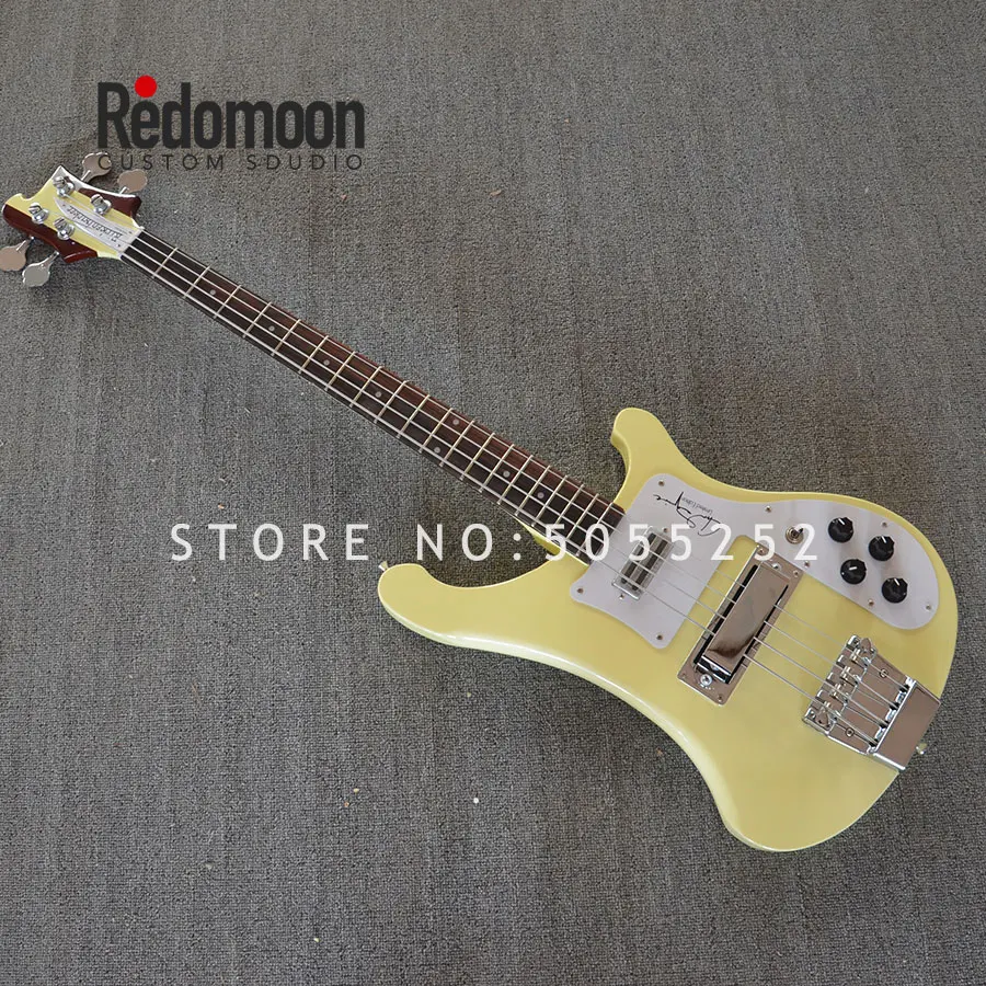 

Factory custom 4 strings Rickenback bass 4003 with 2 jacks Neck-thru body electric bass guitar musical instrument shop