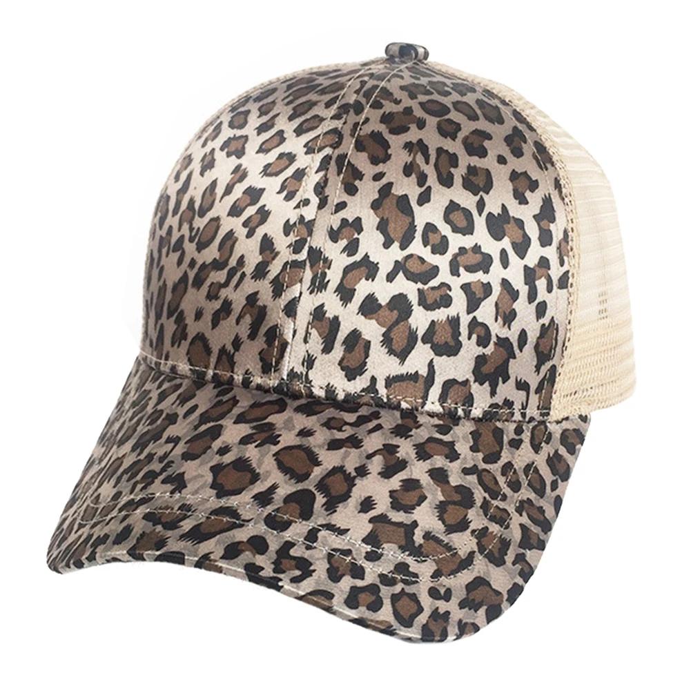 Женская уличная Регулируемая Подарочная летняя сетчатая шапка, Повседневная Спортивная Кепка с леопардовым принтом в стиле хип-хоп, бейсбольная кепка с широкими полями