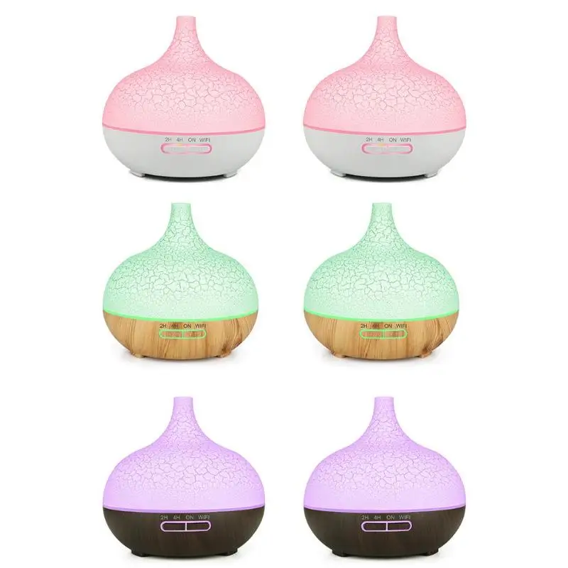 

400ml Cracked Shell Timing WiFi Ultrasonic Aroma Diffuser Humidifier w/Lamp