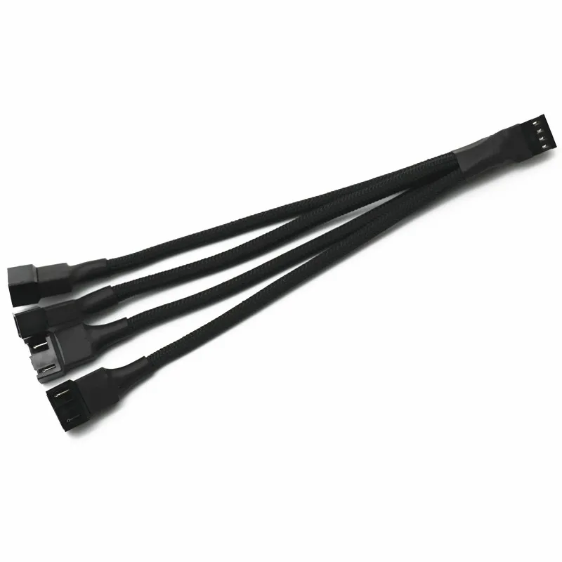 

Angitu Black Sleeved 4Pin Fan 4 way Cable PWM Splitter Power Cable
