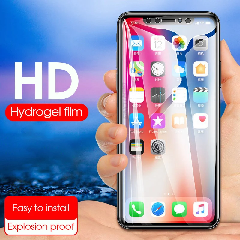  HD Hydrogel film Gehärtetem Glas Für iPhone X XR XS Max 6 S 6 8 7 Plus Screen Protector Anti -finge