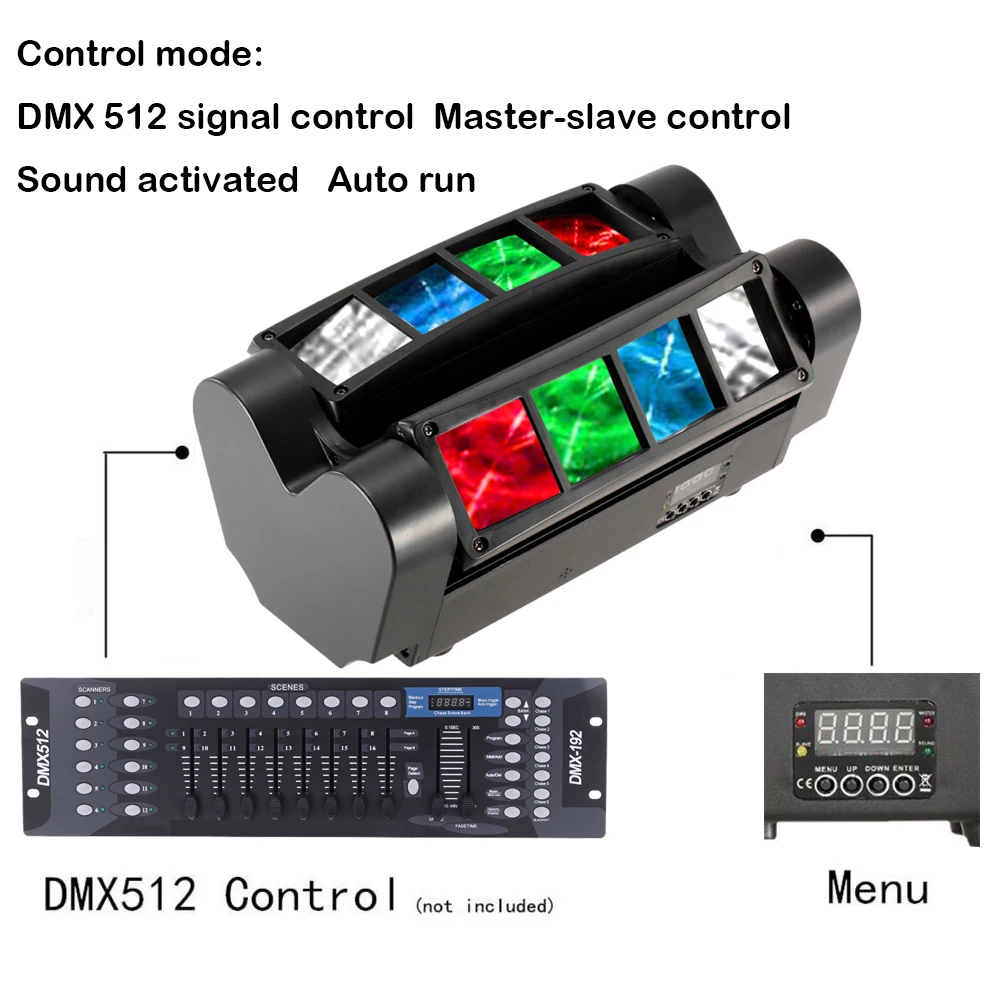 Звуковая активация DMX512 Авто бег DJ дисковечерние ка 90 Вт rсветодиодный GBW светодиодный мини паук световой луч для сцены перемещение головы