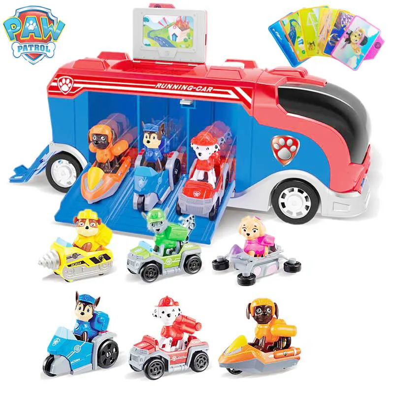 Ceny Psi PATROL diecast pojazdy zabawkowe samochodu zestaw modeli chłopiec dziecko samochód z napędem pull back pełny zestaw samochód bezwładnościowy zabawka dla dzieci prezent niespodzianka