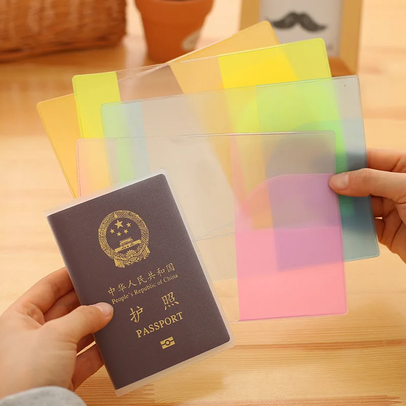 

Waterproof PVC Passport Cover Colorful Cover Case Travel Passport Holder Cover Transparent Matte Passport Protective