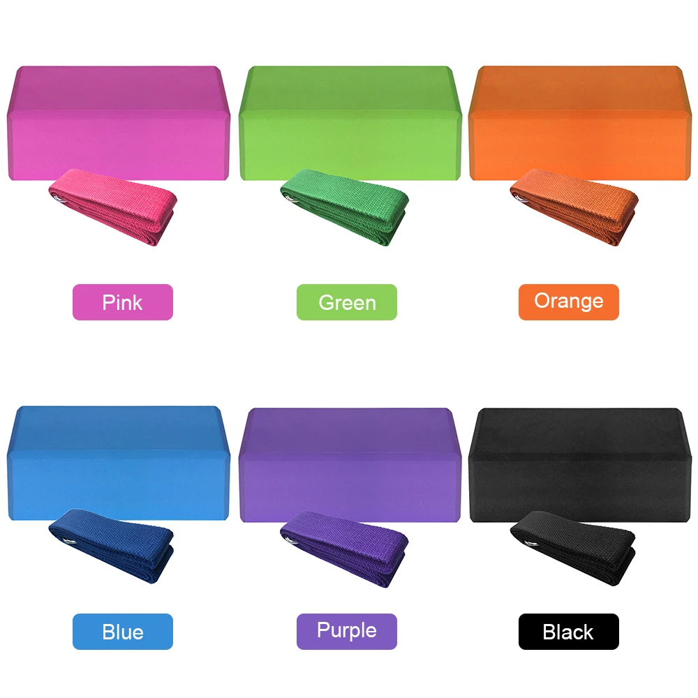 1pcs EVA Yoga Blocks Cotton Strap Stability Set for Pilates Meditation yoga accessories | Спорт и развлечения