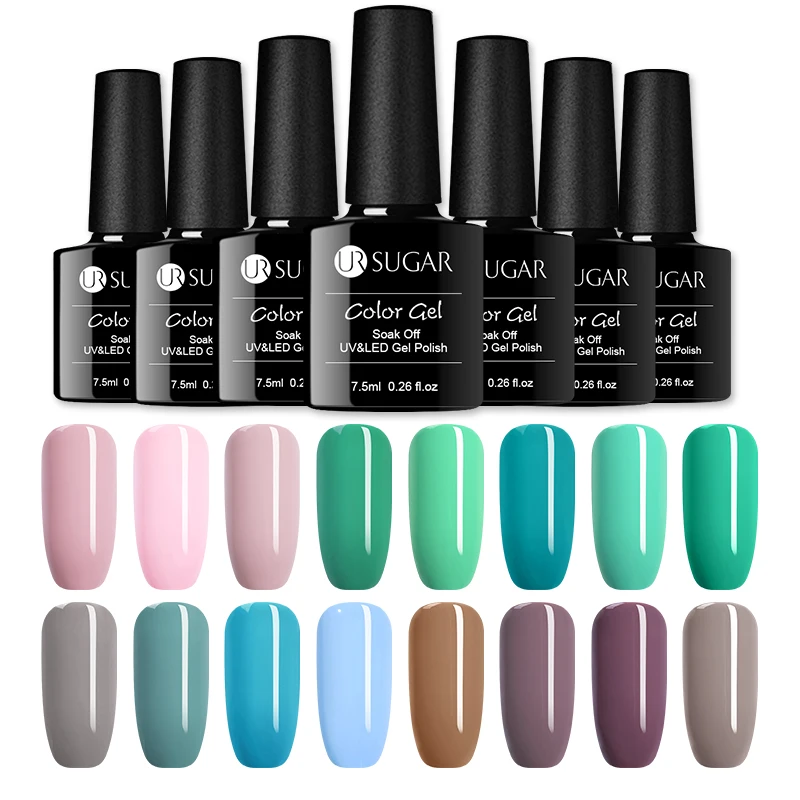 

UR SUGAR Long Lasting Color Gel Polish Soak Off UV Nail Varnish Fashion Pink Color Led UV Nail Enamel Free Shipping Gel
