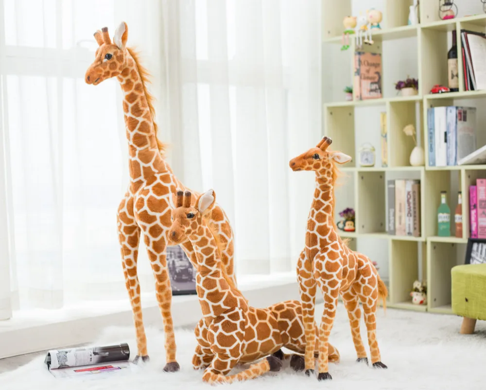 Похожая на настоящую в виде жирафа, плюшевые игрушки реальной жизни милые мягкие кукла "Жираф" Гигант Размеры подарок на день рождения Детские игрушки