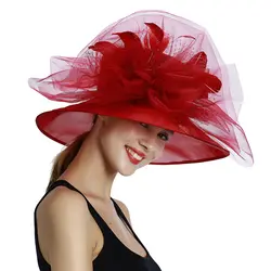 Органза шляпка невесты элегантная шляпа для свадьбы 2018 Свадебные Шапки и Fascinators светло-розовый и слоновой кости шляпка Mariage S10-3120