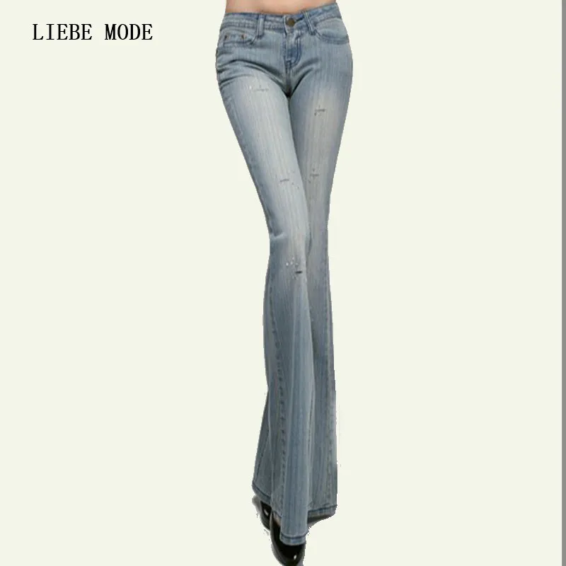 ladies grey bootcut jeans