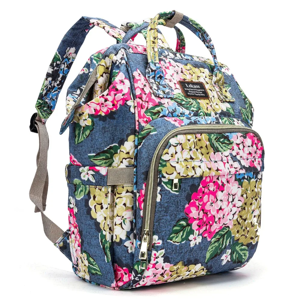 Модная, для детских подгузников Сумка цветочный узор рюкзак Водонепроницаемый Multi-Функция Путешествия подгузник сумка с пеленания