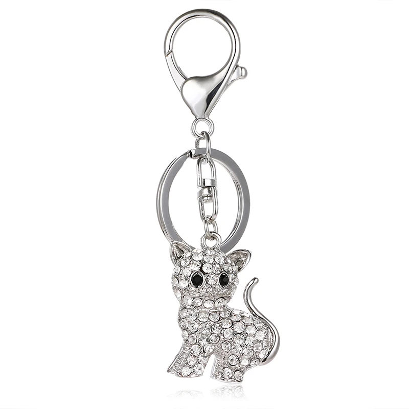 Женская мода толстый кот кристалл брелок для ключей из сплава брелок ysk019 вечерние подарки
