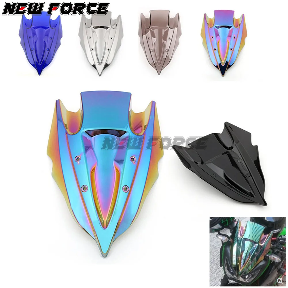 

Areyourshop 7 Colors For Kawasaki Z250 2013-2016 Z300 Motorcycle Windshield Windscreen Wind Screen Screen Protector Black Blue