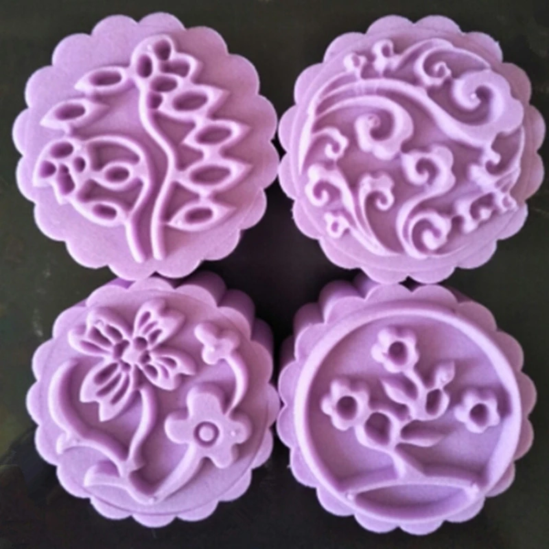

60 Grams Plum Blossom Flower Cake Mold Hand Press Mooncake Mould DIY Kitchen Bakeware Supplies Round Baking Tools For Cakes