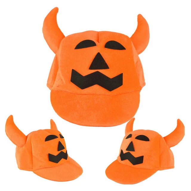 2017 Funny Kids Halloween Hats and Caps Plush Bat Pumpkin Halloween Hat for Children Adults