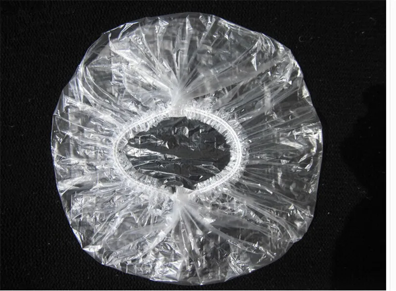 100Pcs Bathing Elastic Caps Portable Disposable Clear Spa Hair Salon Shower Caps Home Shower Hats