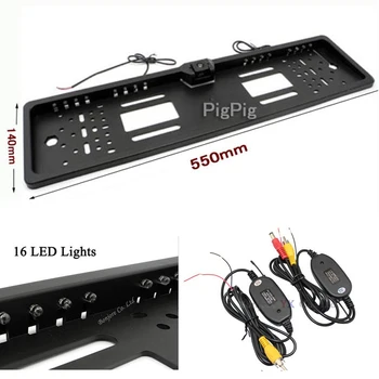 

Wireless Module for 16 LED Light Waterproof Reversing Night Vision Backup EU European Car License Plate Frame Rear View Camera