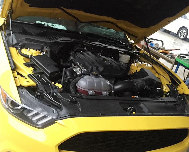 Для Ford Mustang- нержавеющая черная крышка двигателя опорная штанга гидравлическая опора капота палки газовые пружины