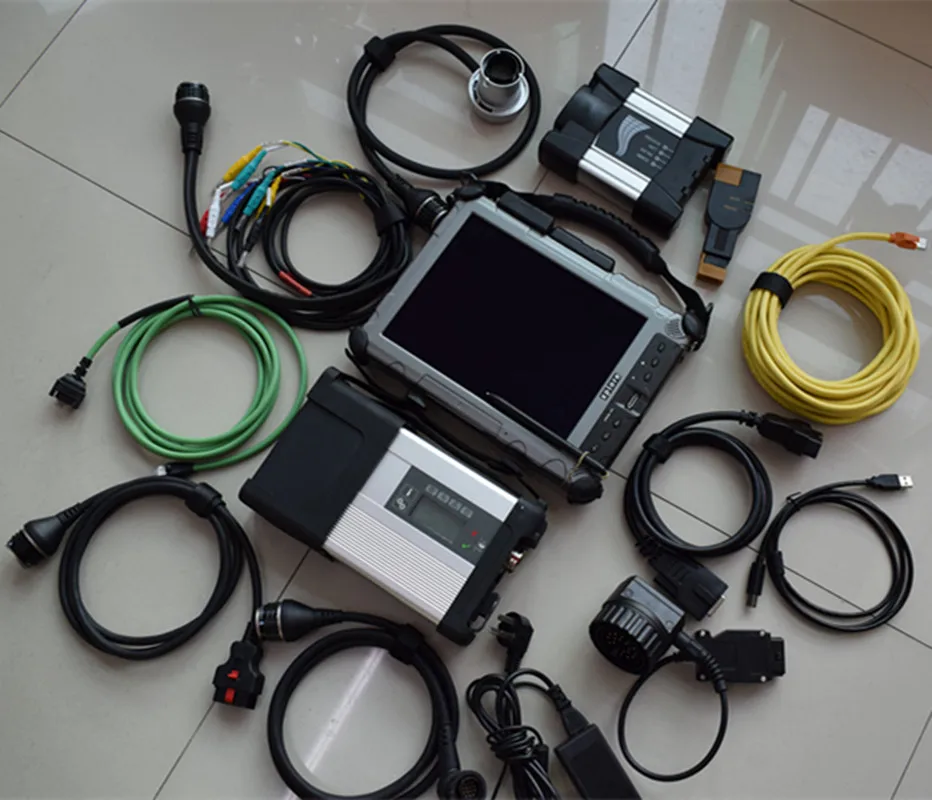  Auto diagnose werkzeug MB STAR C5 für bmw icom nächsten + 2in1 mini SSD + xplore ix104 I7 4G Laptop