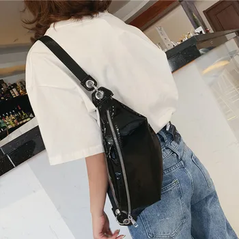 

OCARDIAN Waist Packs Women Bag-2019 Fashion Casual Patent Leather Light Multi-Function Colleg Shoulder Travel Bag A6