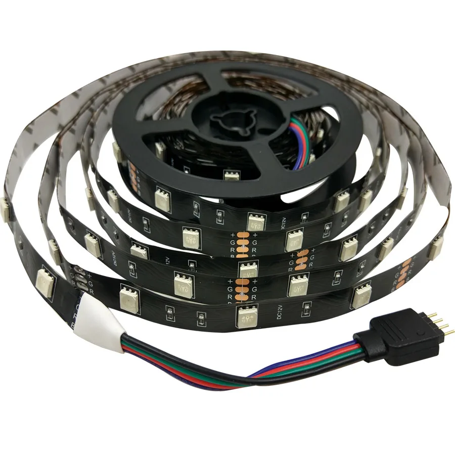 Черная печатная плата SMD 5050 Светодиодная лента RGB не водонепроницаемая