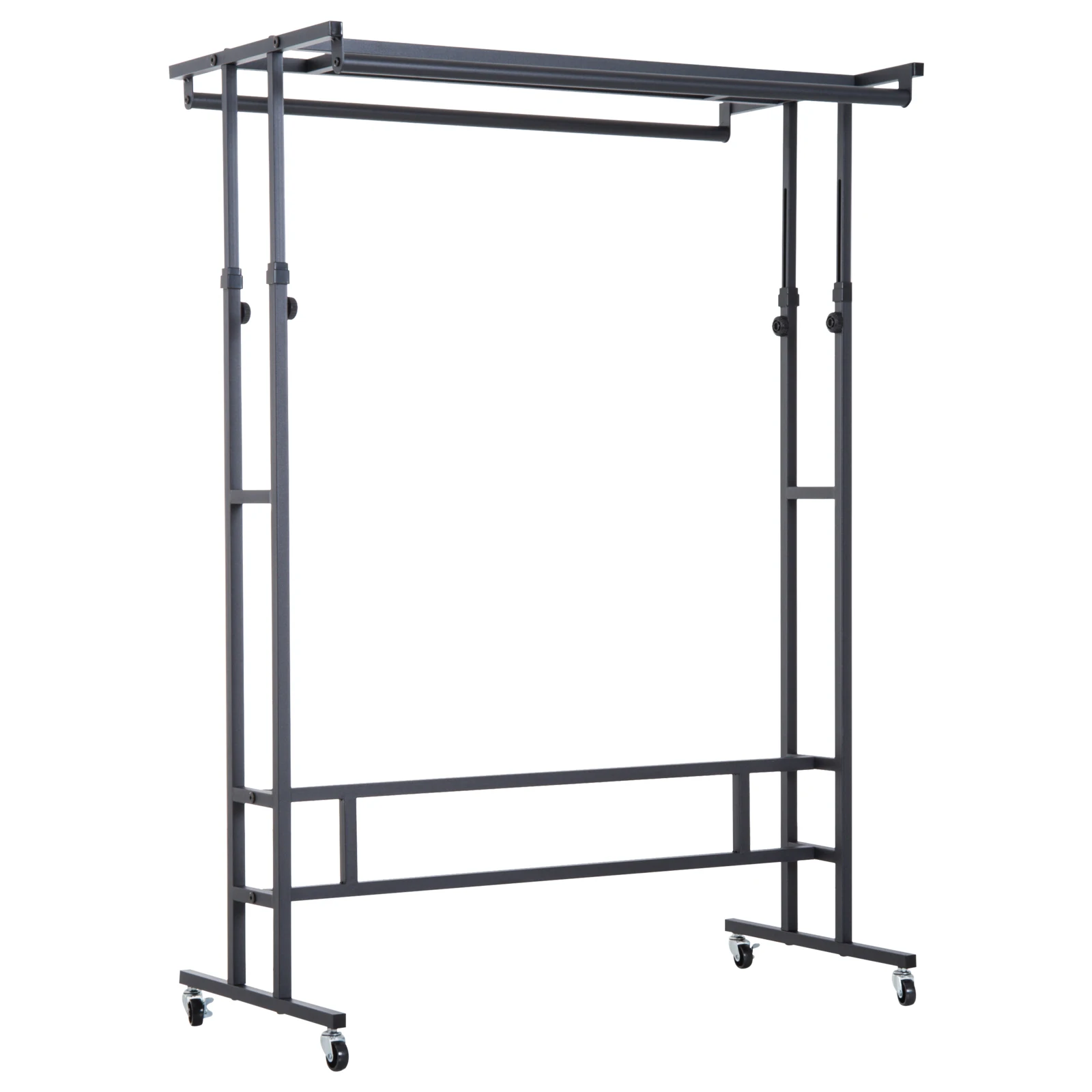 HOMCOM Perchero Ajustable con Ruedas para Colgar Ropa Colgador Estante Superior Marco Acero 101x50.5x118 140cm|Perchas y percheros| AliExpress